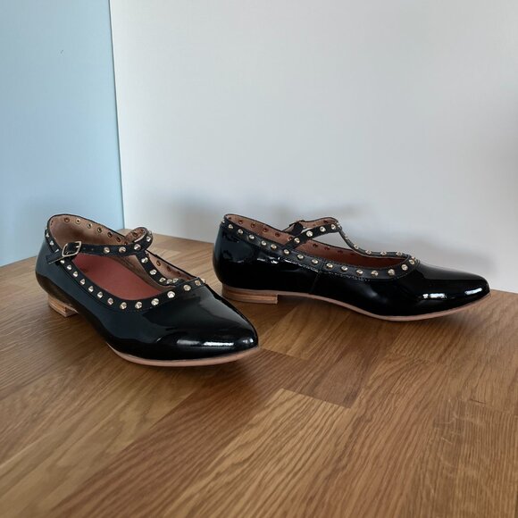Studded Patent Leather Flats - Picture 5 of 9